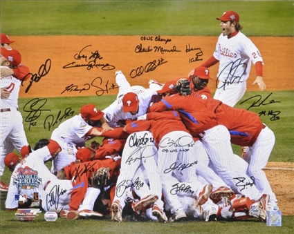 Philadelphia Phillies 2008 World Series Team Signed Autographed 16x20 Photograph